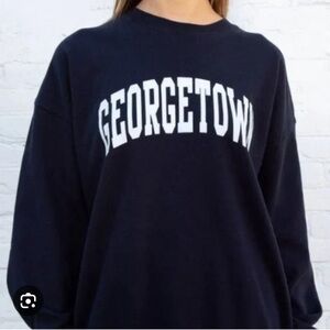 Brandy Melville Navy Georgetown Crewneck Barely Worn!